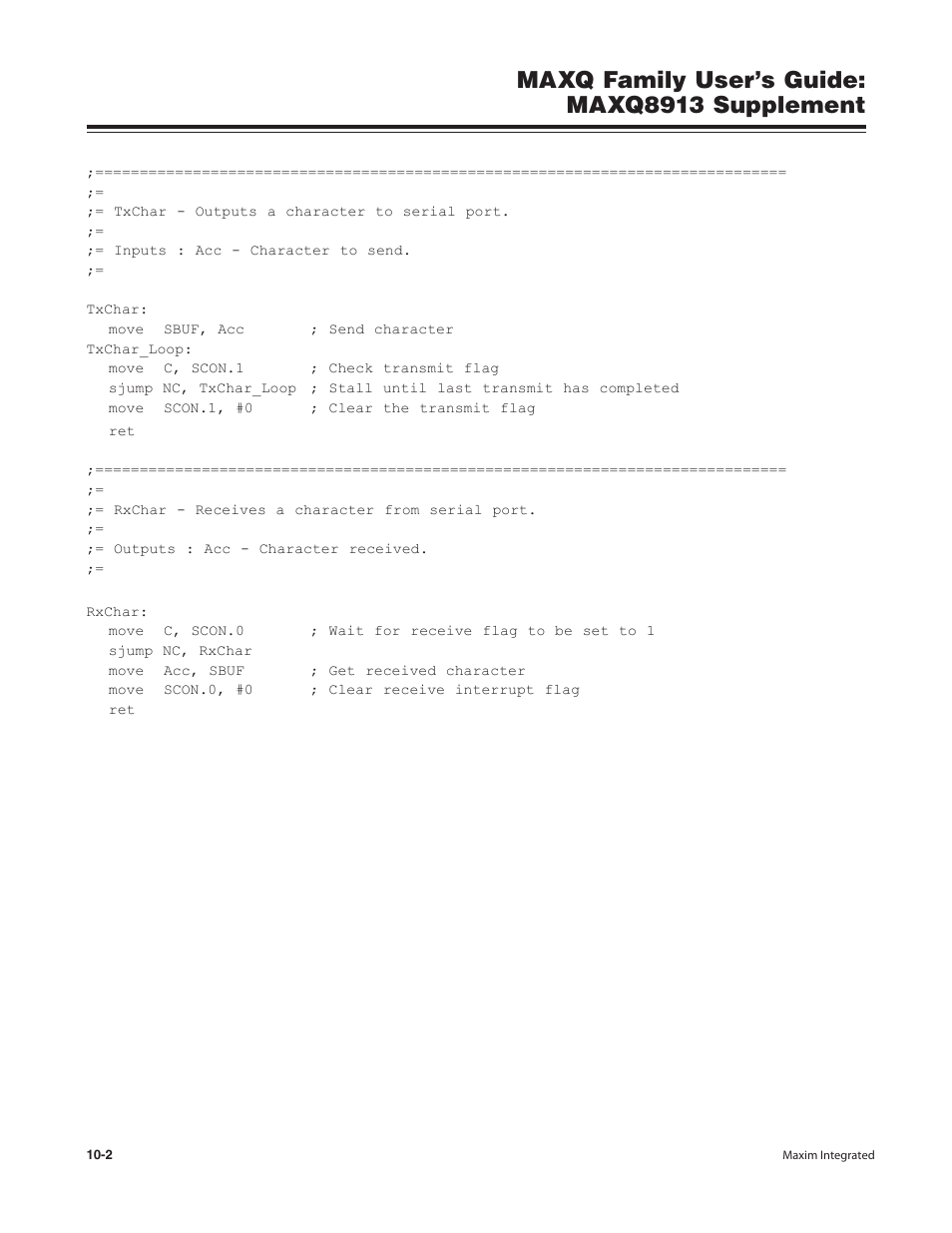 Maxq family user’s guide: maxq8913 supplement | Maxim Integrated MAXQ Family Users Guide: MAXQ8913 Supplement User Manual | Page 45 / 114