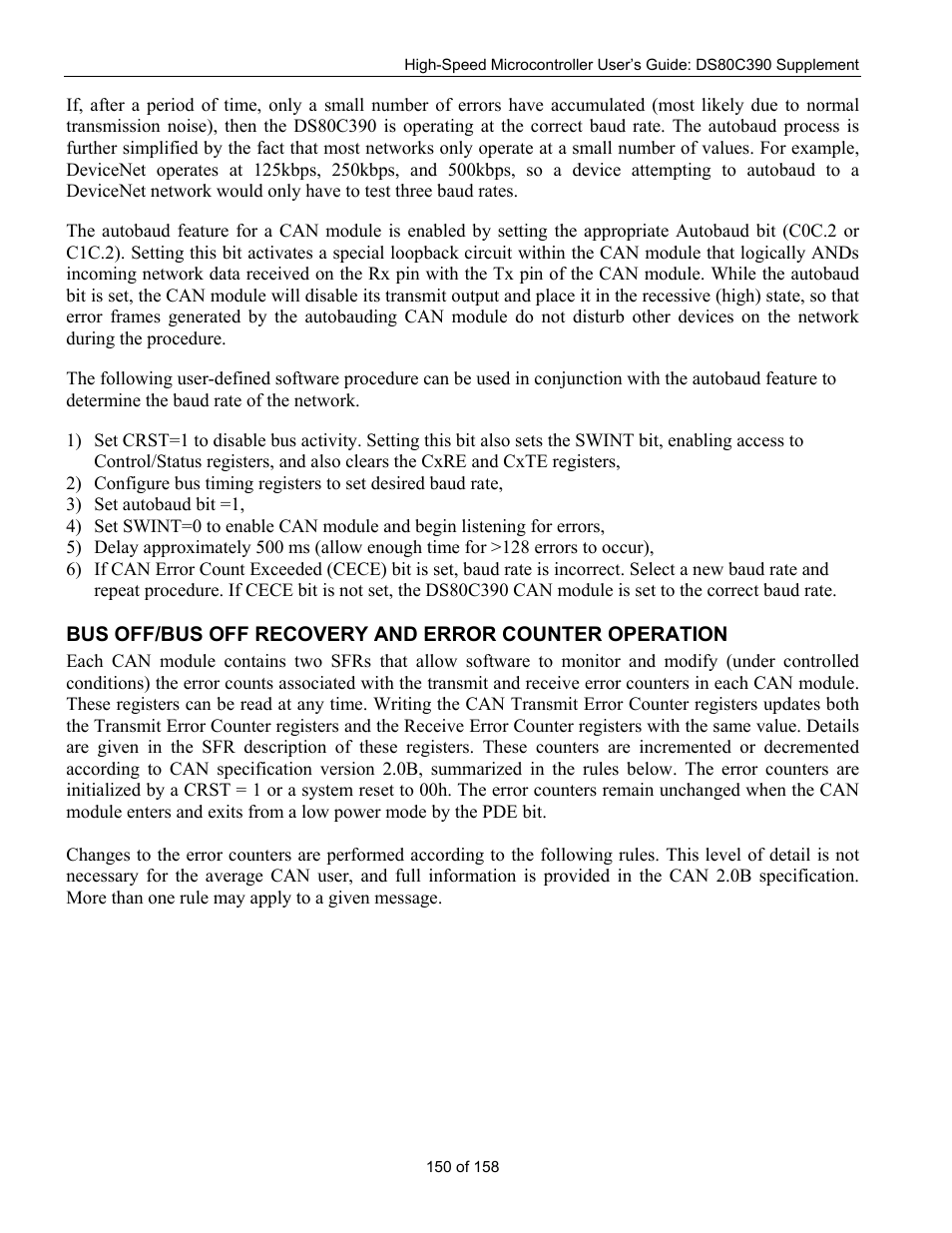 Ecovery and, Rror, Ounter | Peration | Maxim Integrated High-Speed Microcontroller Users Guide: DS80C390 Supplement User Manual | Page 150 / 158