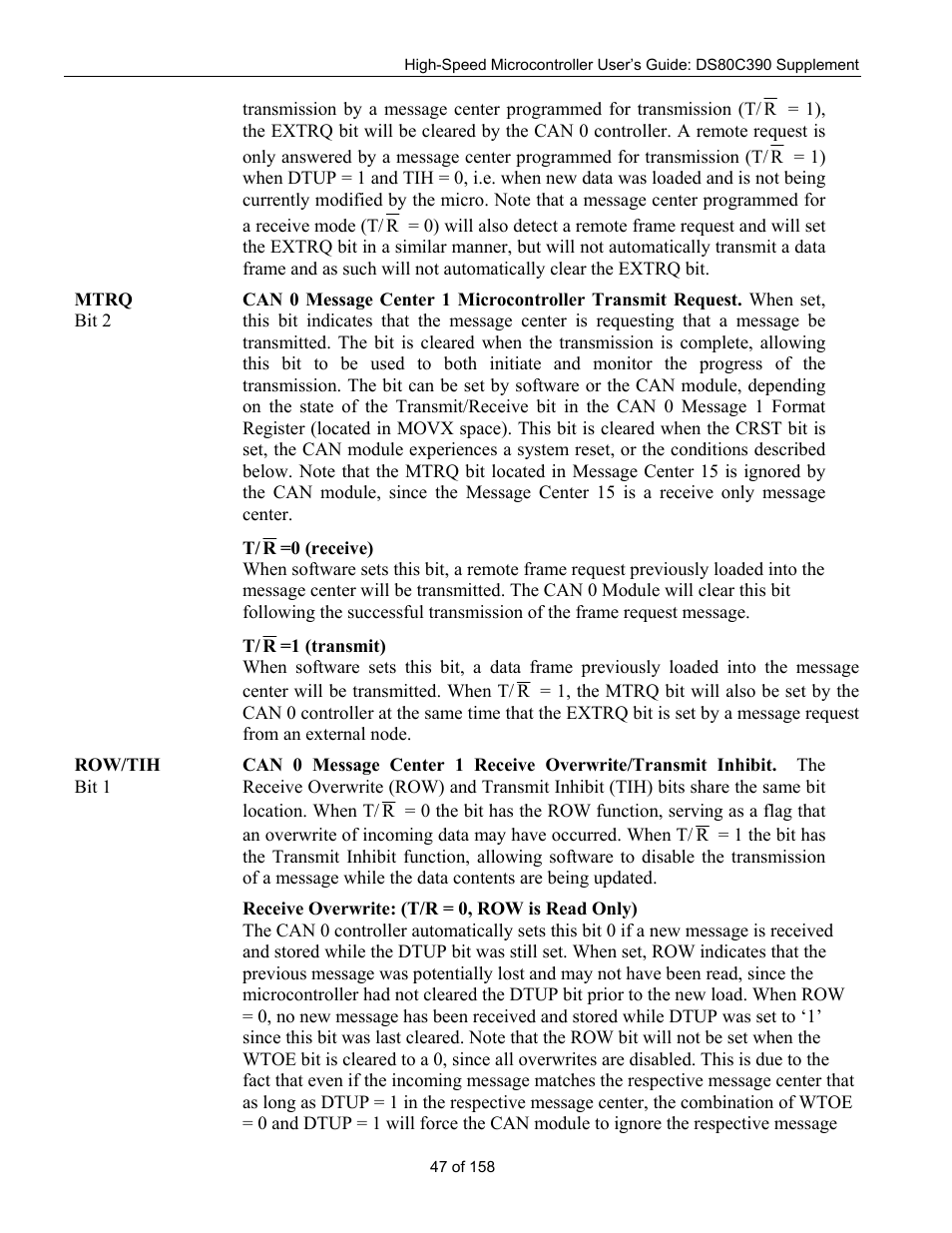 Maxim Integrated High-Speed Microcontroller Users Guide: DS80C390 Supplement User Manual | Page 47 / 158