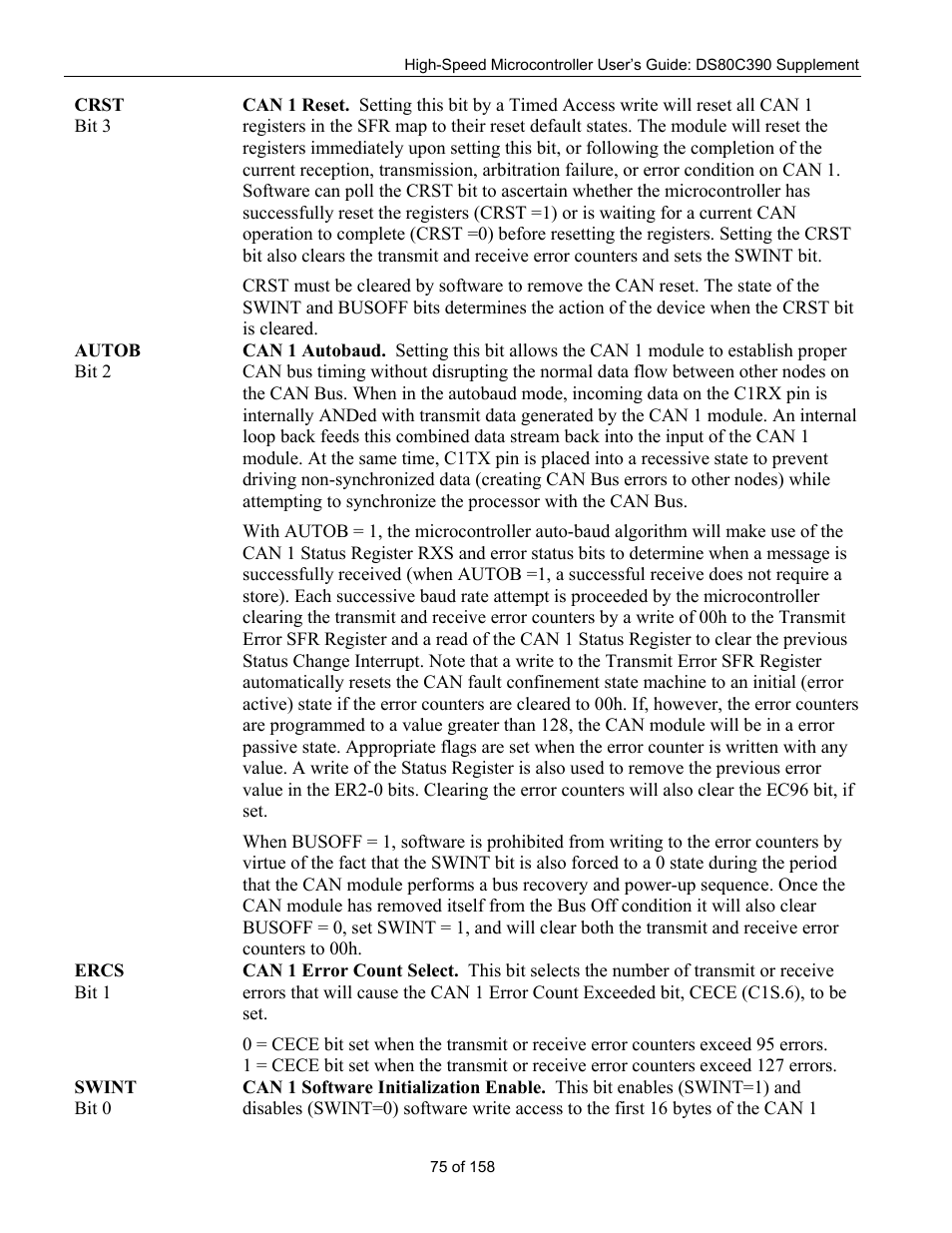 Maxim Integrated High-Speed Microcontroller Users Guide: DS80C390 Supplement User Manual | Page 75 / 158