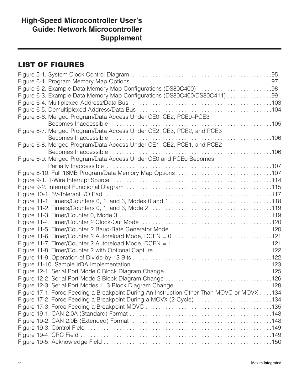 Maxim Integrated High-Speed Microcontroller Users Guide: Network Microcontroller Supplement User Manual | Page 11 / 221