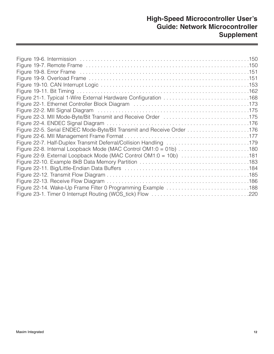 Maxim Integrated High-Speed Microcontroller Users Guide: Network Microcontroller Supplement User Manual | Page 12 / 221
