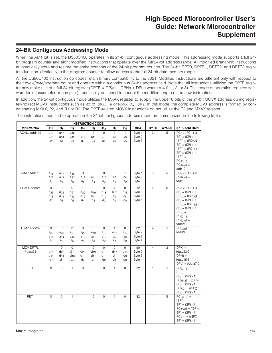 Bit contiguous addressing mode | Maxim Integrated High-Speed Microcontroller Users Guide: Network Microcontroller Supplement User Manual | Page 132 / 221
