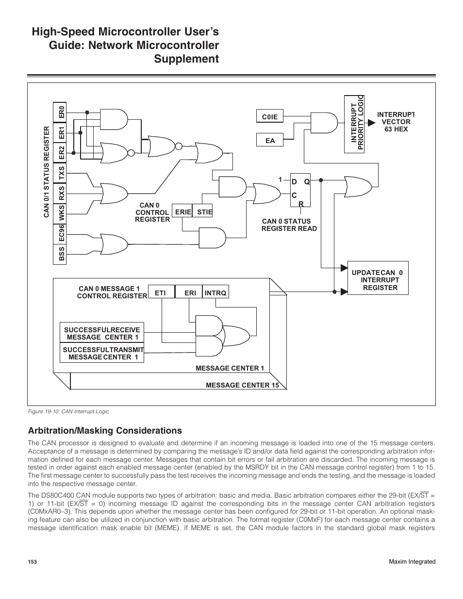 Arbitration/masking considerations | Maxim Integrated High-Speed Microcontroller Users Guide: Network Microcontroller Supplement User Manual | Page 153 / 221