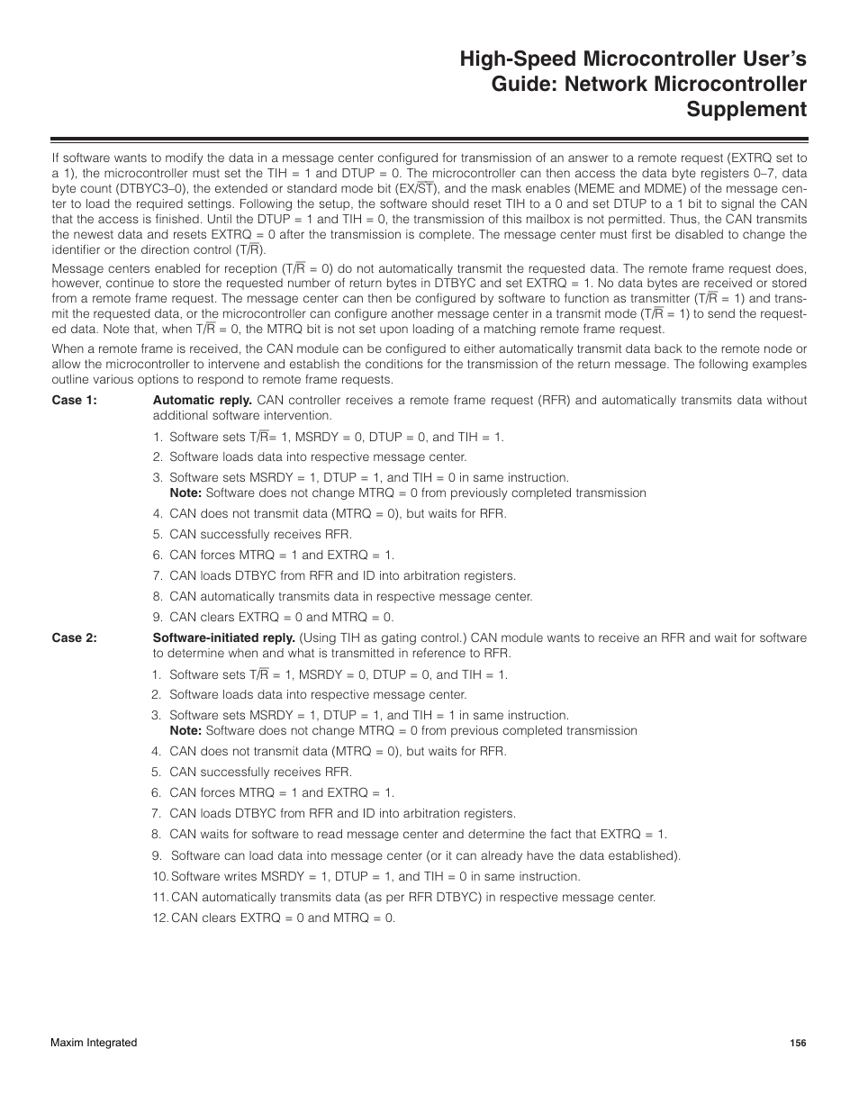 Maxim Integrated High-Speed Microcontroller Users Guide: Network Microcontroller Supplement User Manual | Page 156 / 221