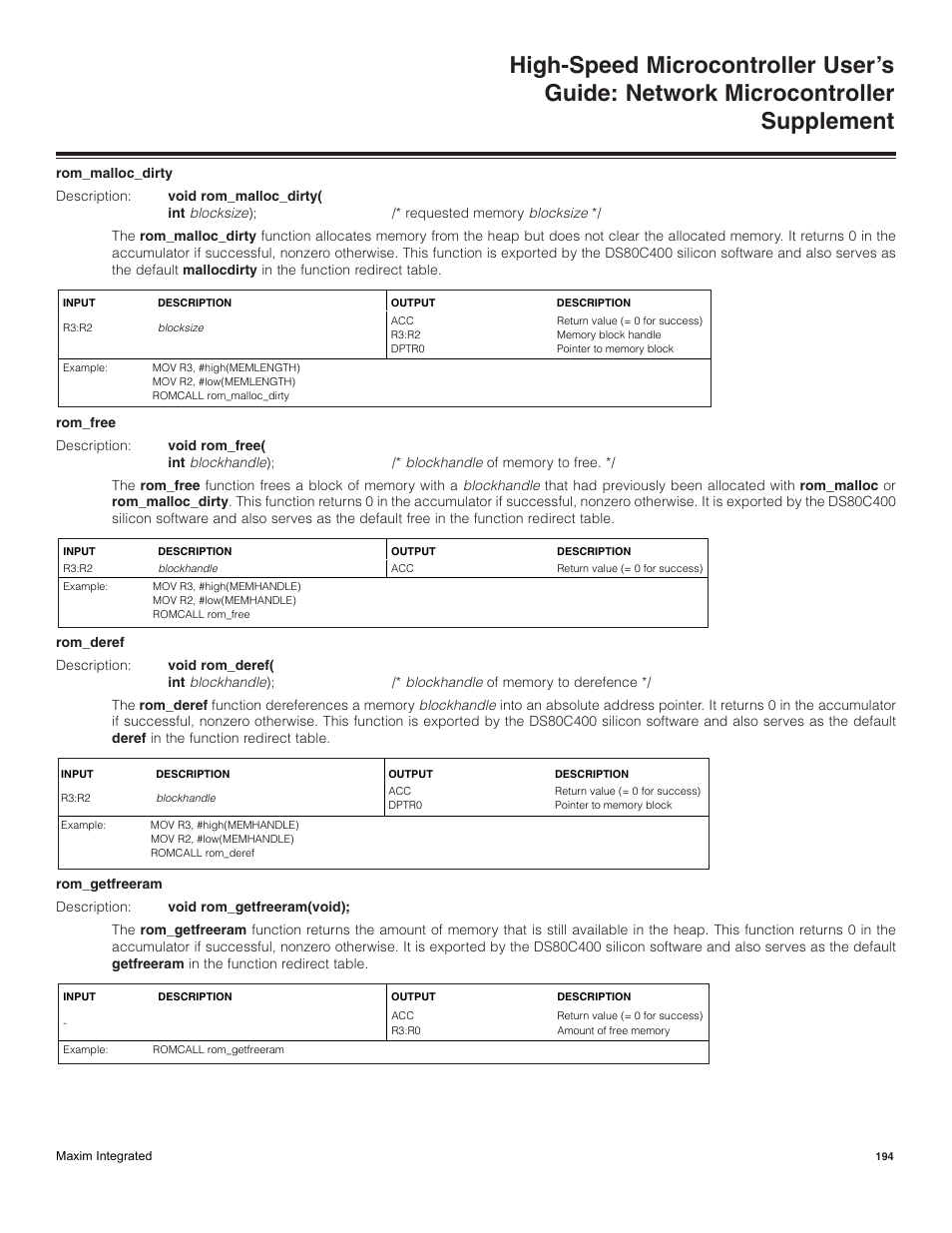 Maxim Integrated High-Speed Microcontroller Users Guide: Network Microcontroller Supplement User Manual | Page 194 / 221
