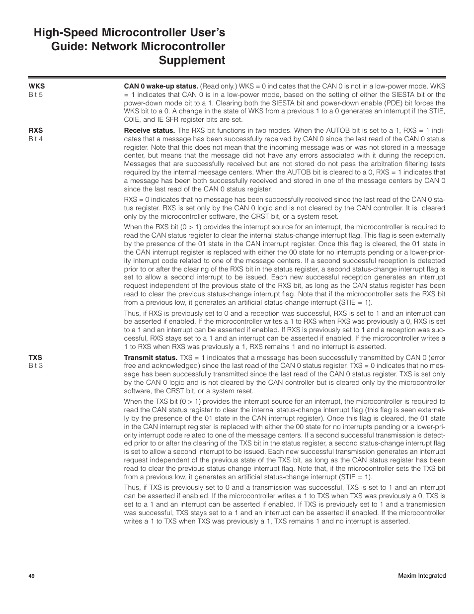 Maxim Integrated High-Speed Microcontroller Users Guide: Network Microcontroller Supplement User Manual | Page 49 / 221