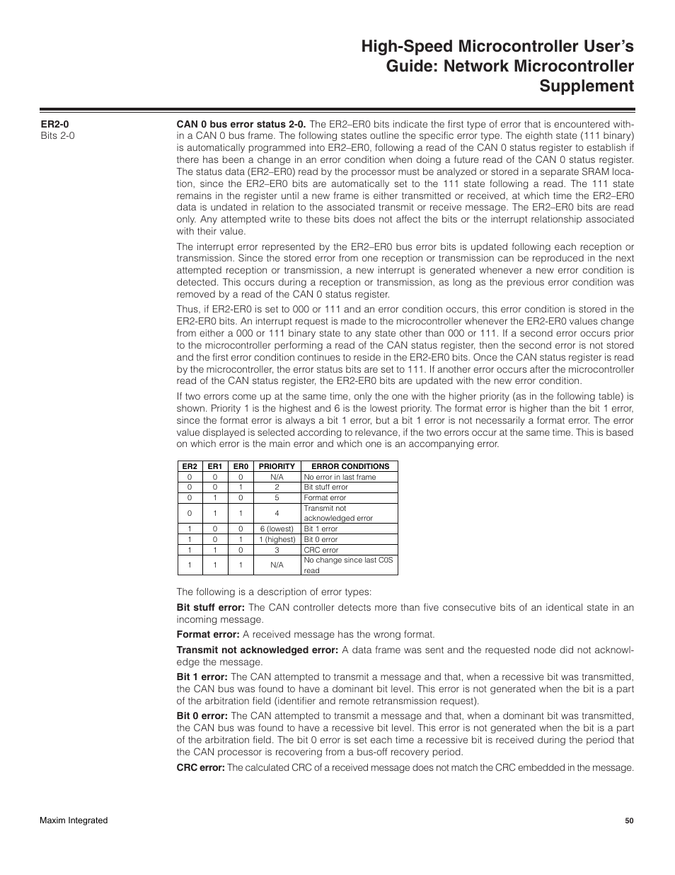 Maxim Integrated High-Speed Microcontroller Users Guide: Network Microcontroller Supplement User Manual | Page 50 / 221