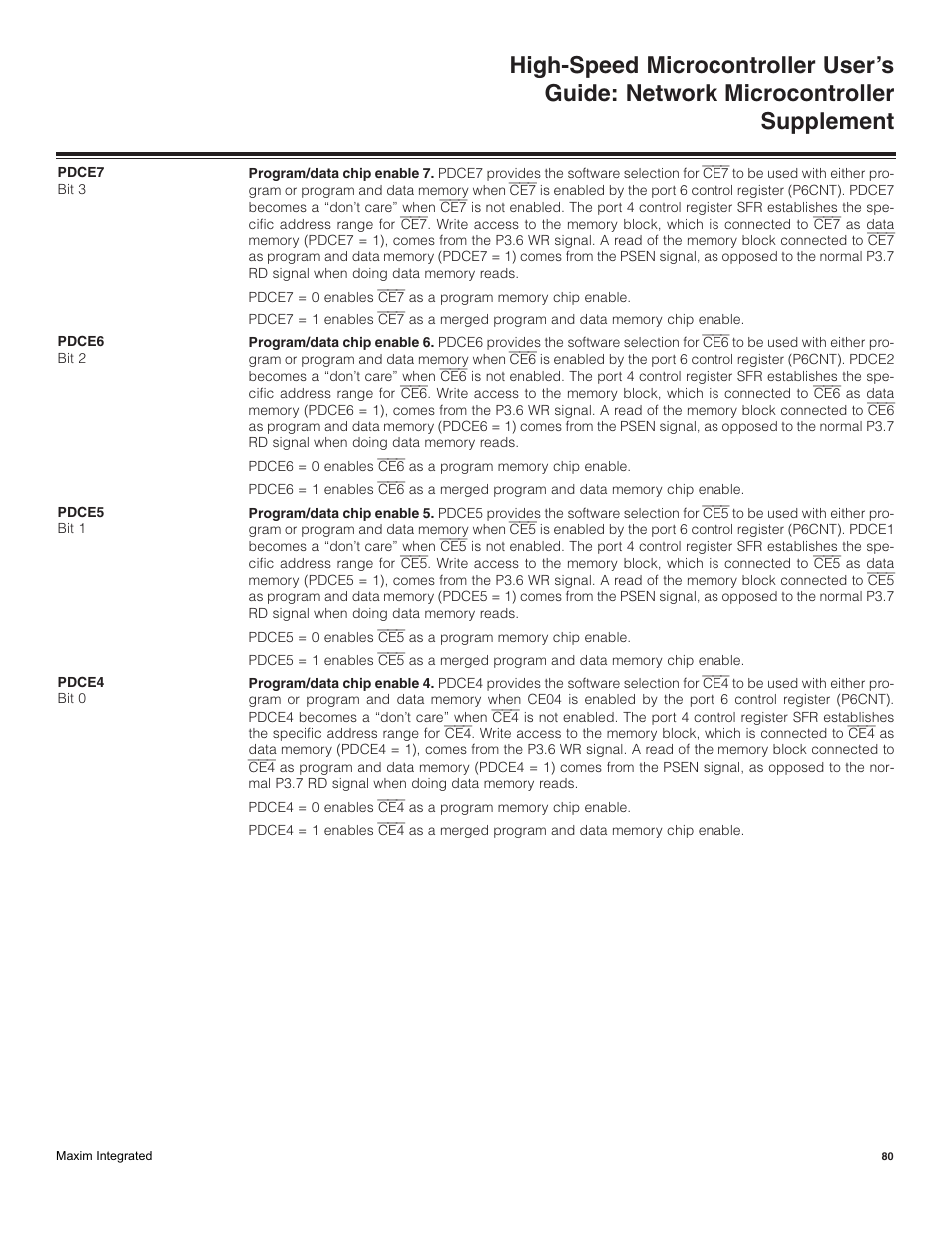 Maxim Integrated High-Speed Microcontroller Users Guide: Network Microcontroller Supplement User Manual | Page 80 / 221