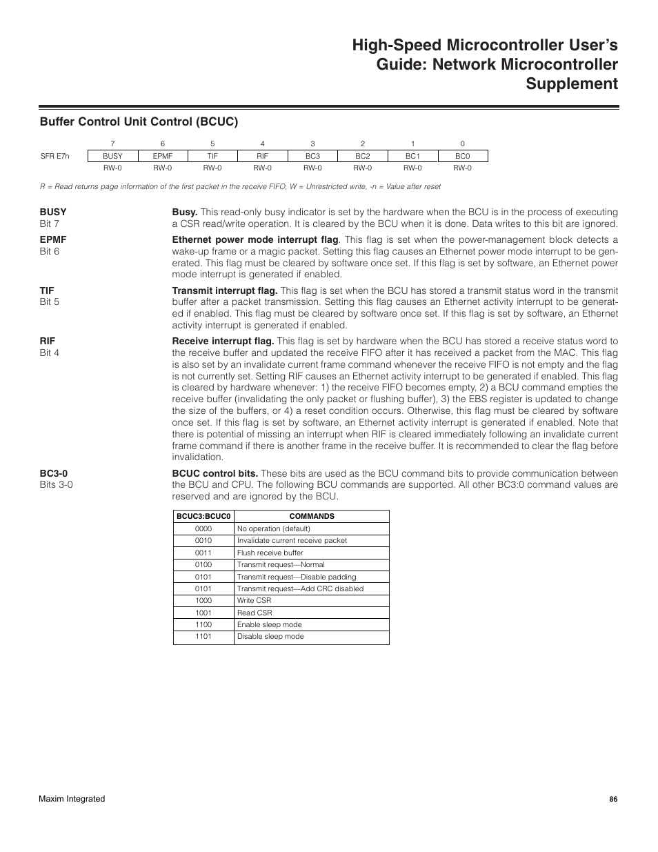 Buffer control unit control (bcuc) | Maxim Integrated High-Speed Microcontroller Users Guide: Network Microcontroller Supplement User Manual | Page 86 / 221