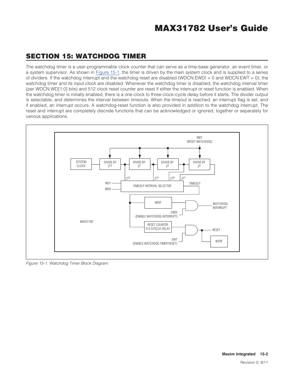 Figure 15-1 . watchdog timer block diagram -2 | Maxim Integrated MAX31782 User Manual | Page 126 / 223