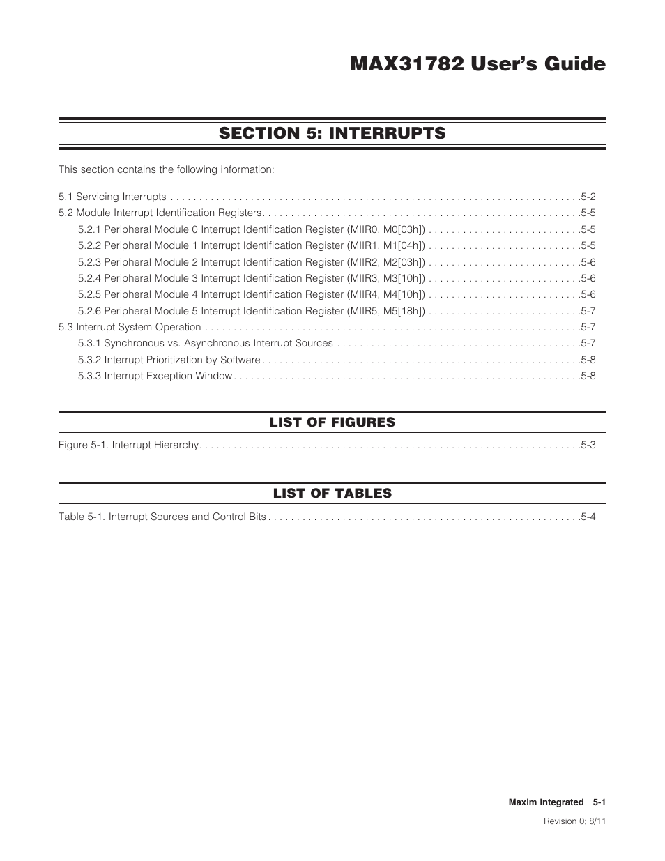 Section 5: interrupts, Section 5: interrupts -1 | Maxim Integrated MAX31782 User Manual | Page 36 / 223