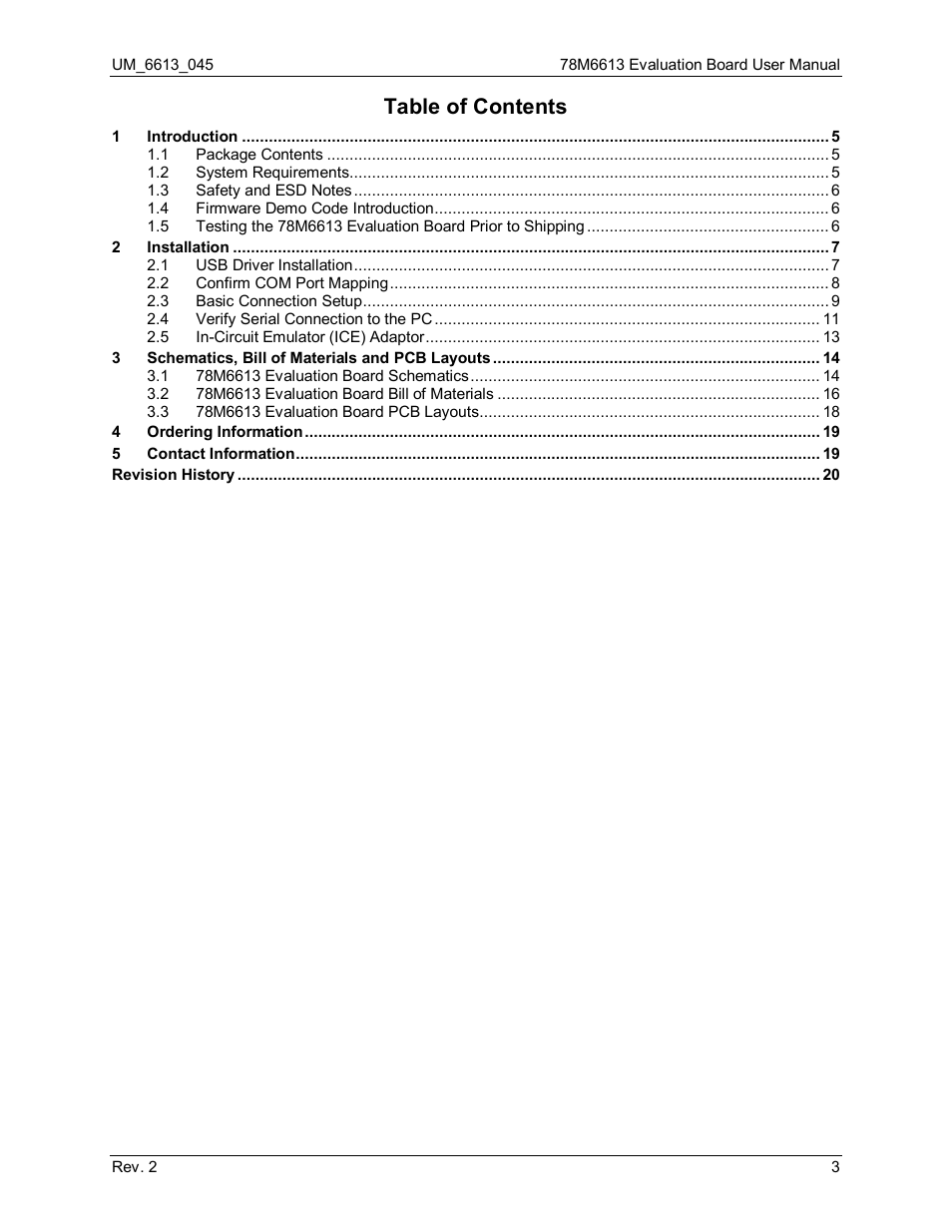Maxim Integrated 78M6613 Evaluation Board User Manual | Page 3 / 20