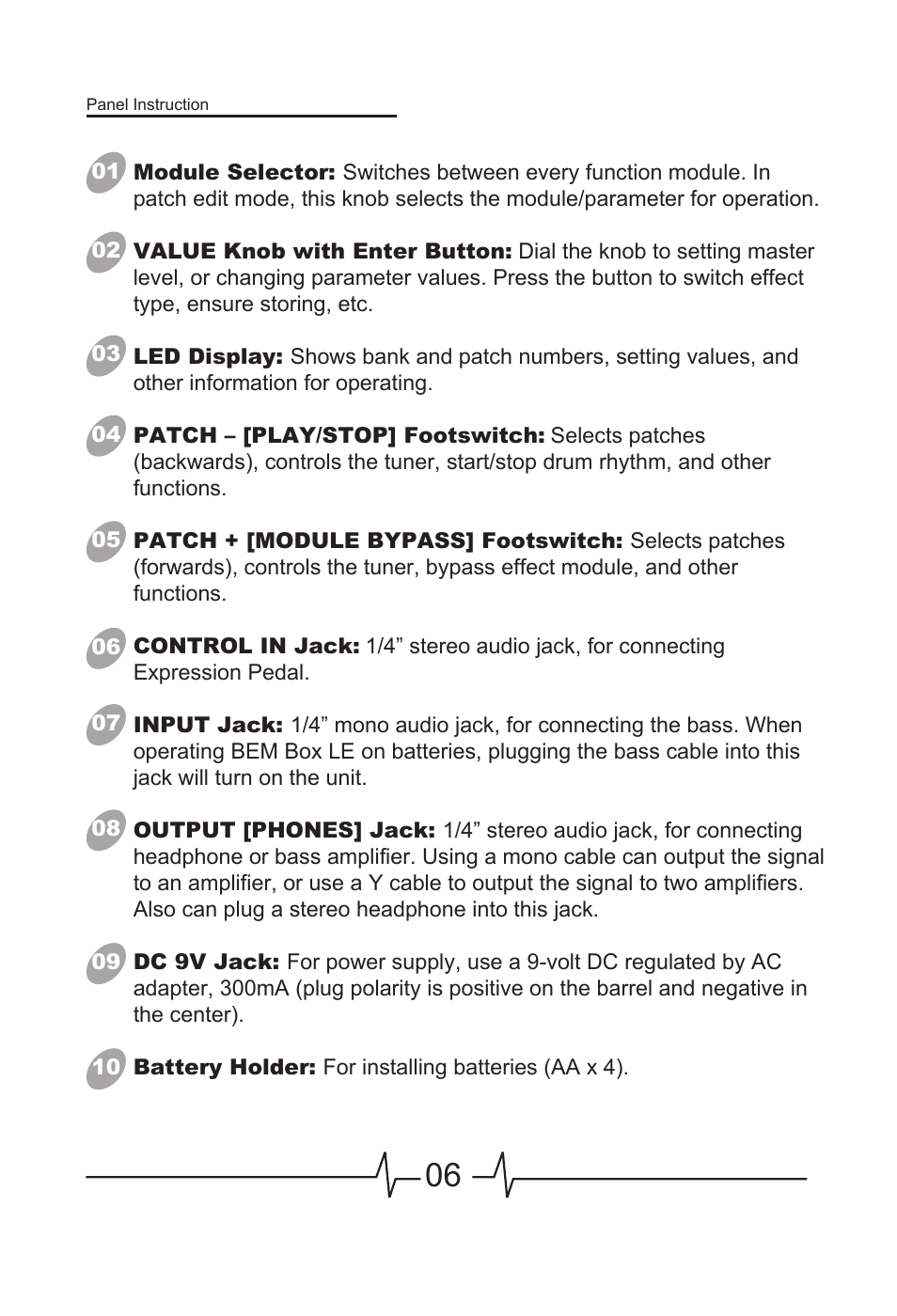 MOOER BEM Box LE User Manual | Page 7 / 26