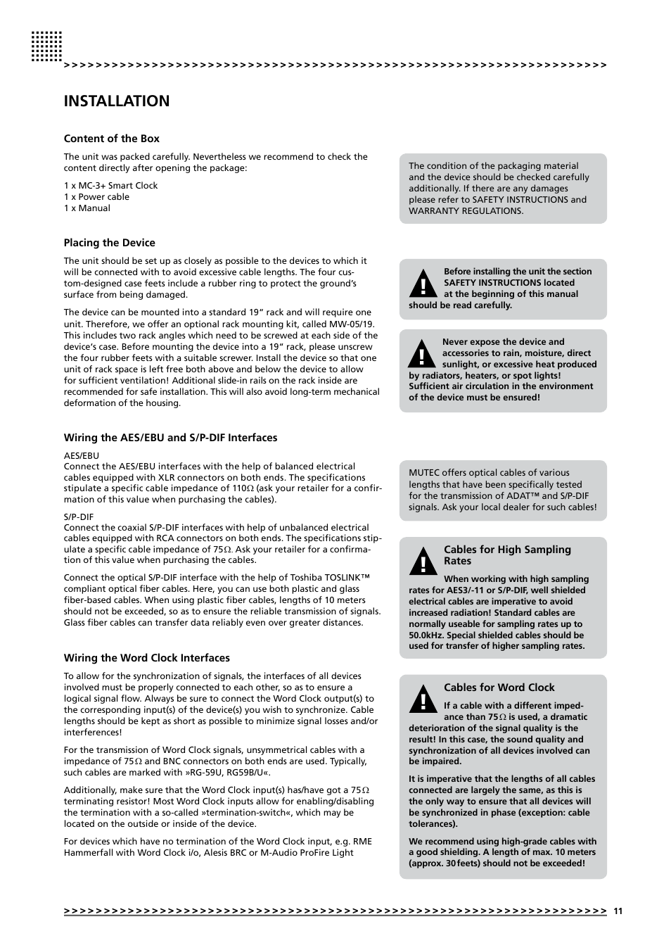 Installation | MUTEC MC-3+ Smart Clock User Manual | Page 11 / 22