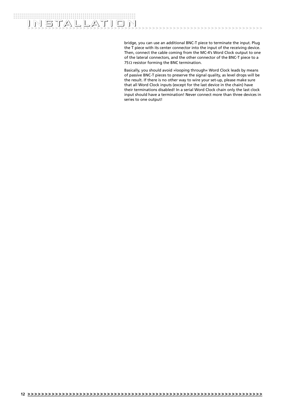 I n s tallat i o n | MUTEC MC-4 User Manual | Page 12 / 26