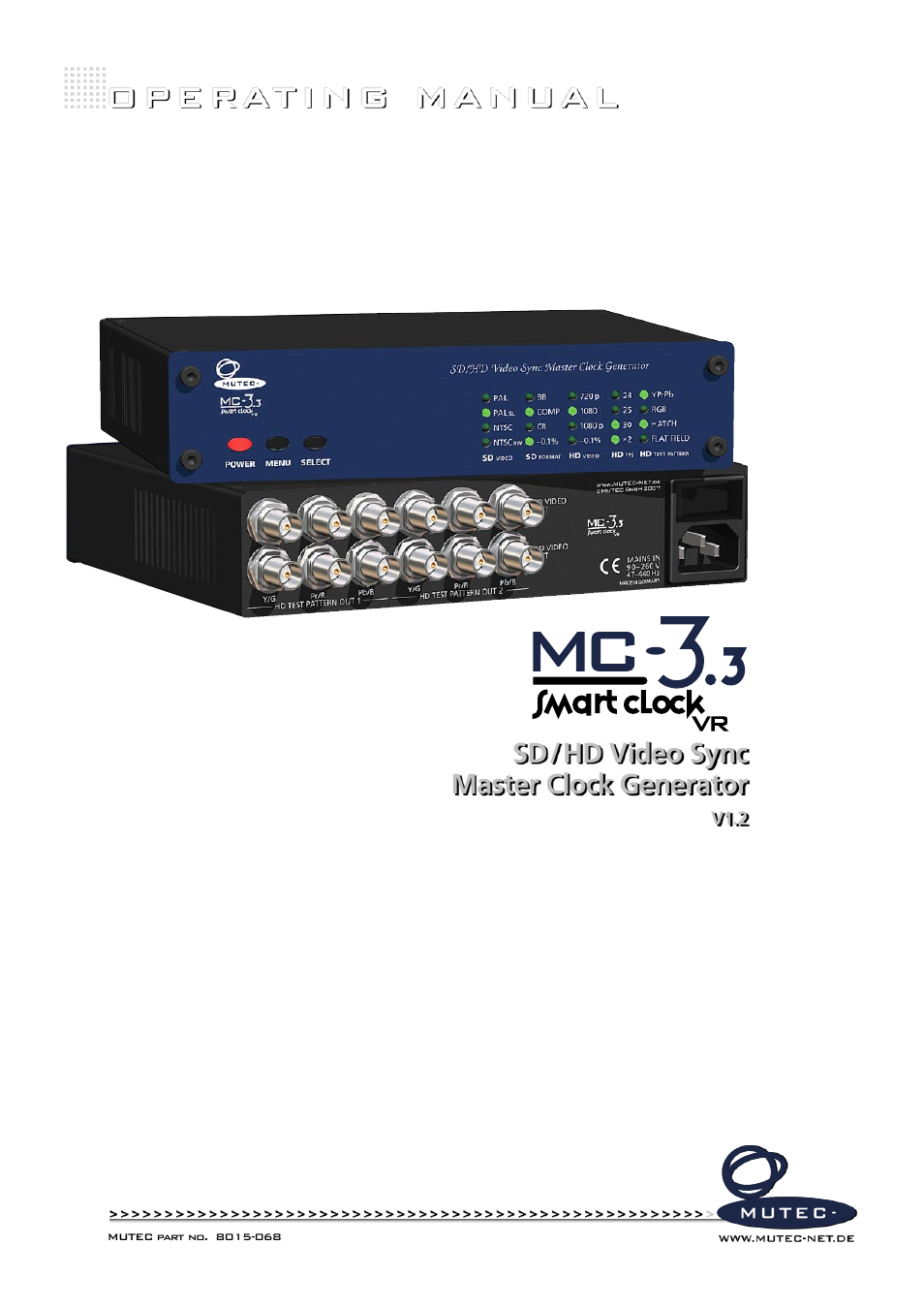 MUTEC MC-3.3 Smart Clock VR User Manual | 20 pages