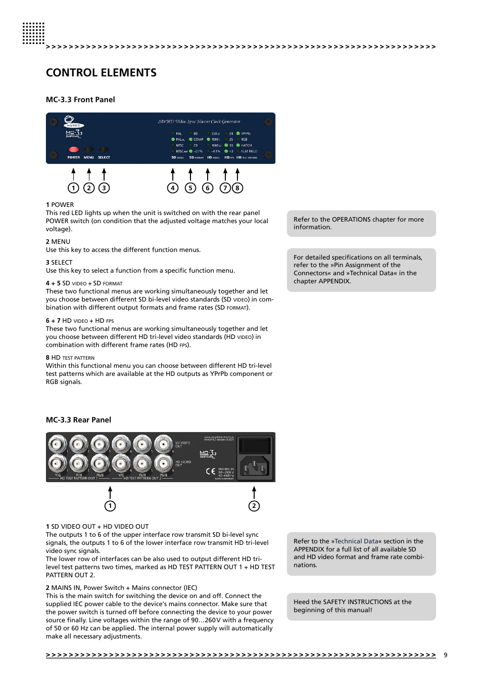 Control elements | MUTEC MC-3.3 Smart Clock VR User Manual | Page 9 / 20
