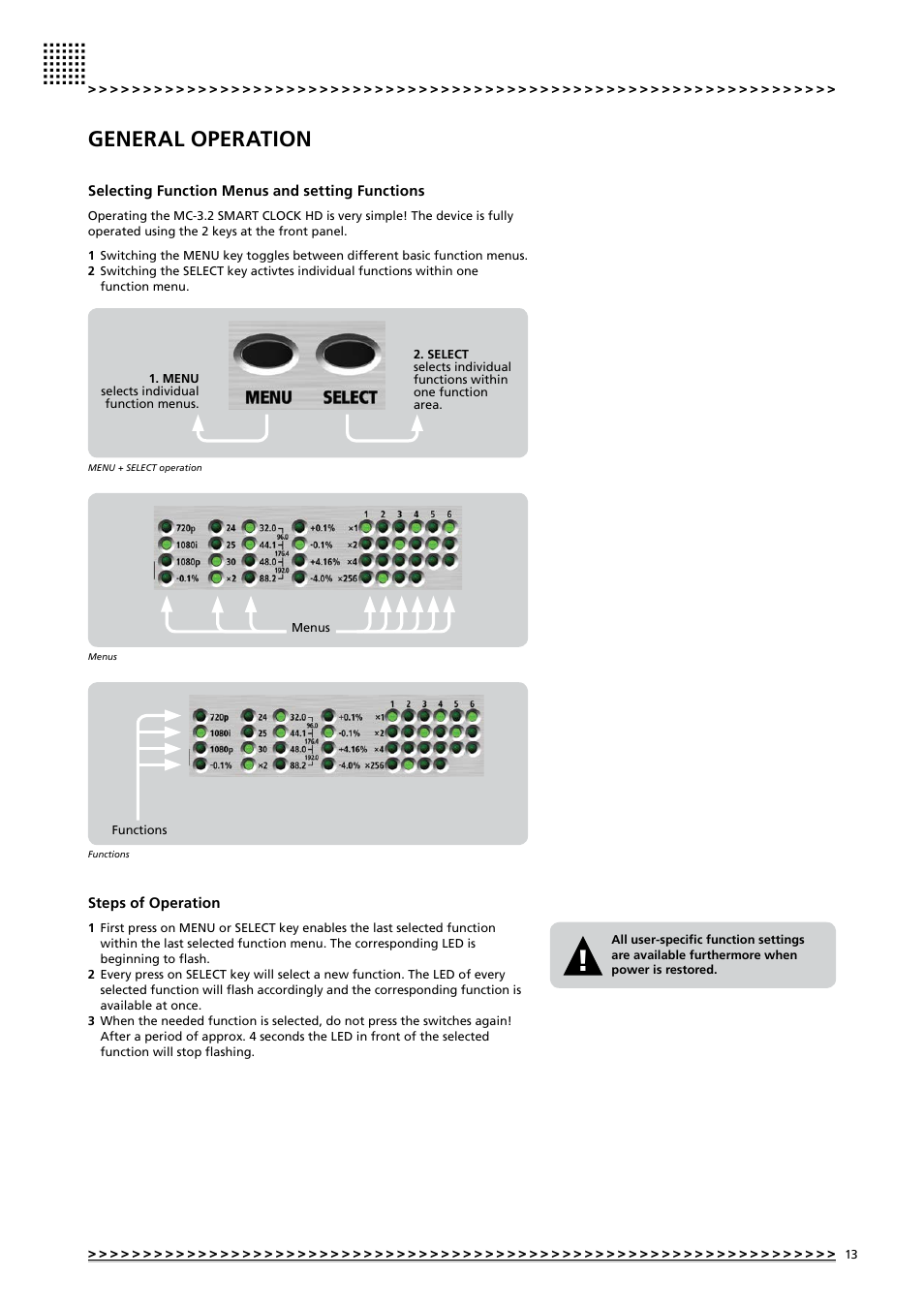 General operation | MUTEC MC-3.2 Smart Clock HD User Manual | Page 13 / 22