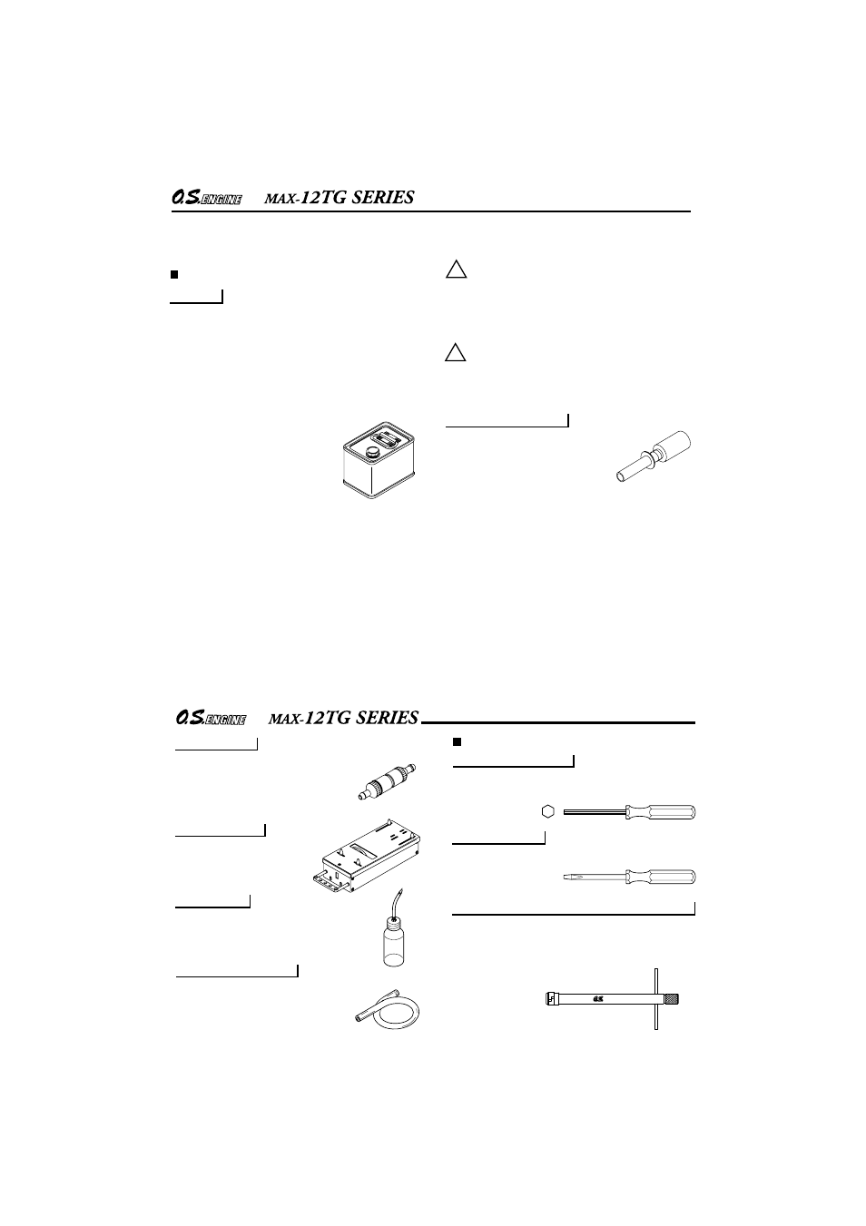 Tools, accessories, etc | O.S. Engines 12TG-PX User Manual | Page 6 / 29