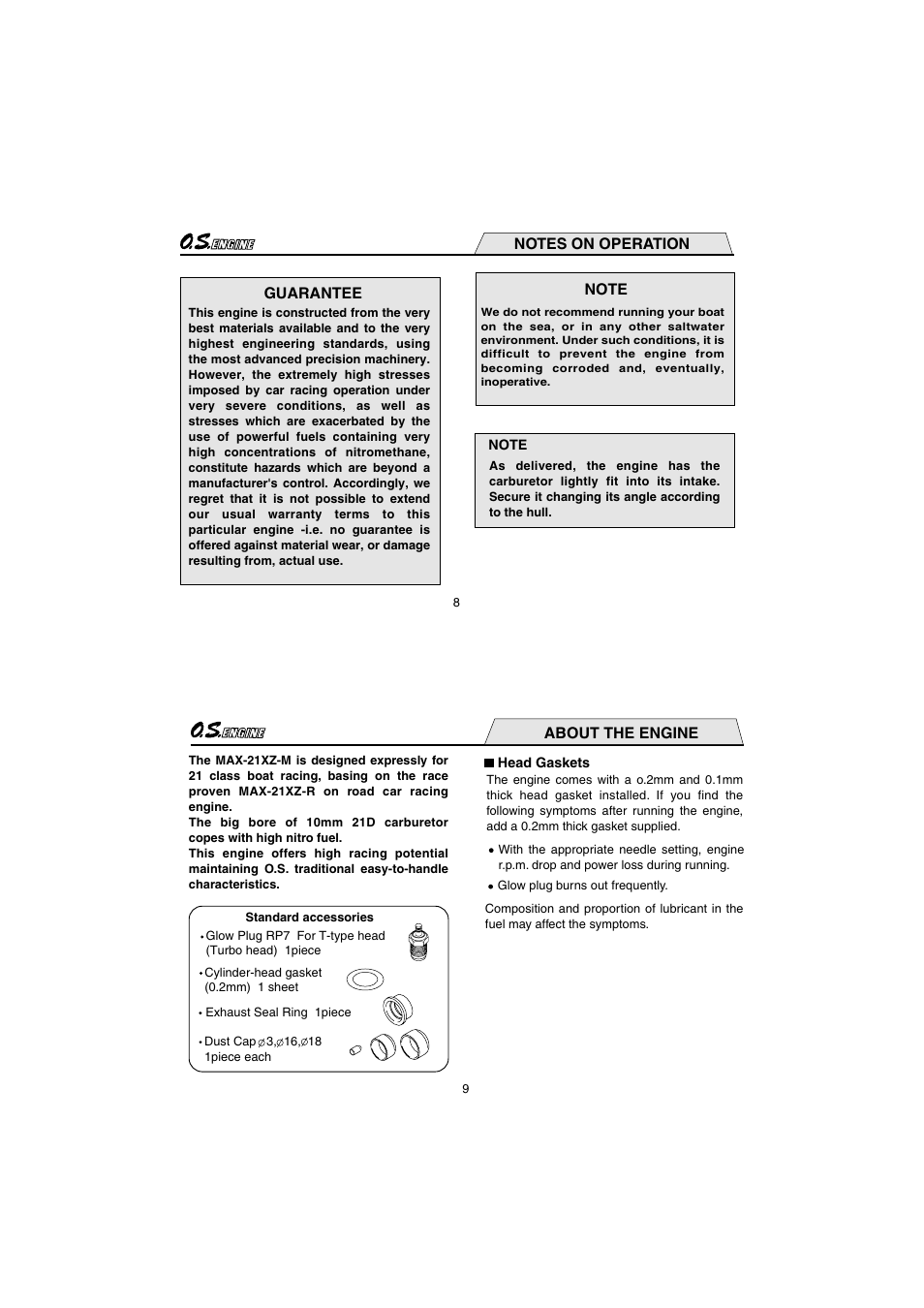 O.S. Engines 21XZ-M User Manual | Page 5 / 20
