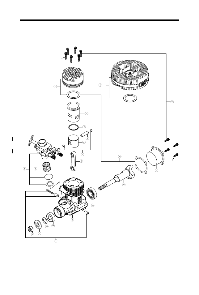 61sx-hg/hgl, Wc" exploded view, Ring | O.S. Engines 61RX-H WC User Manual | Page 25 / 36
