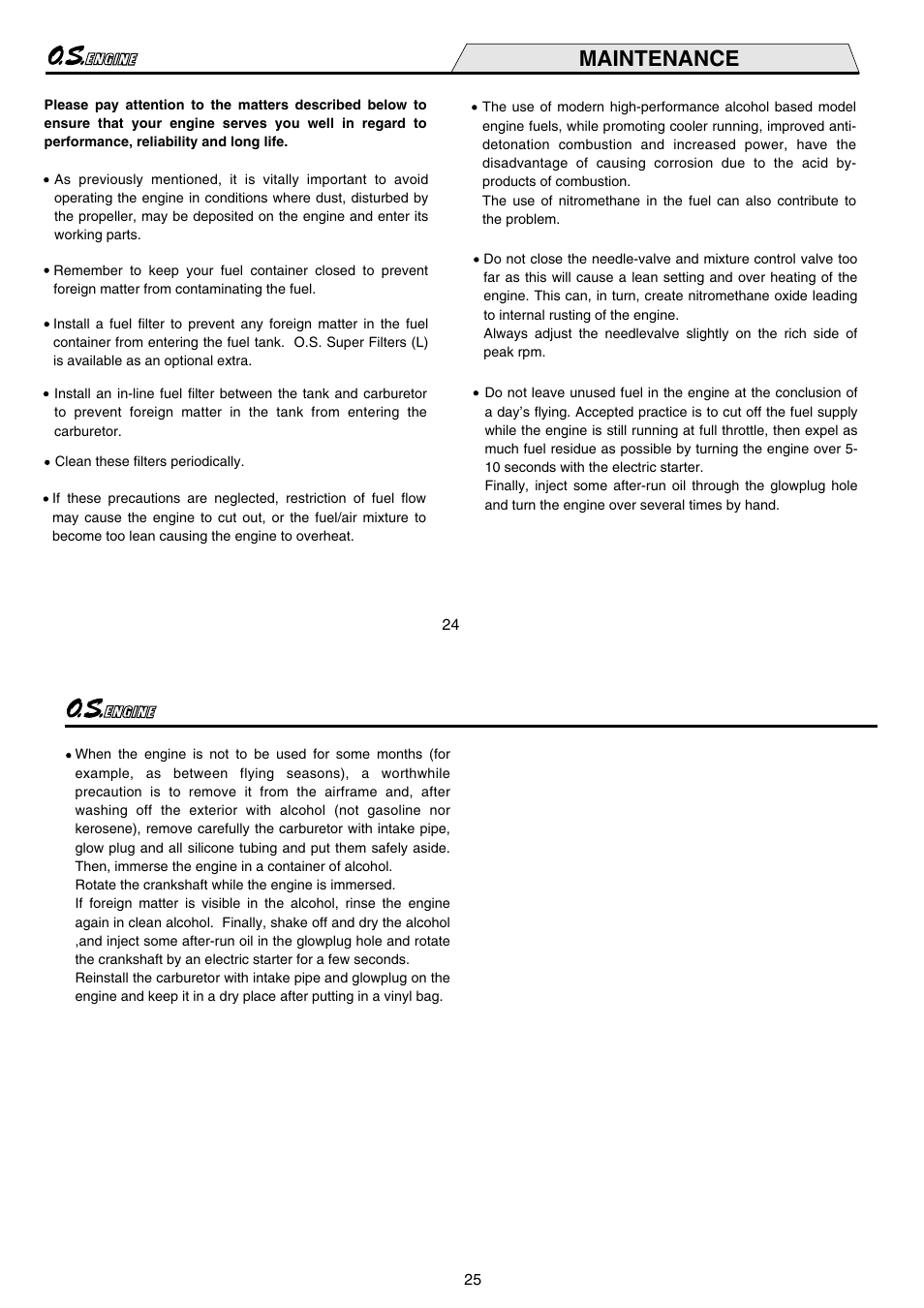 Maintenance | O.S. Engines FS-200S-P User Manual | Page 13 / 16