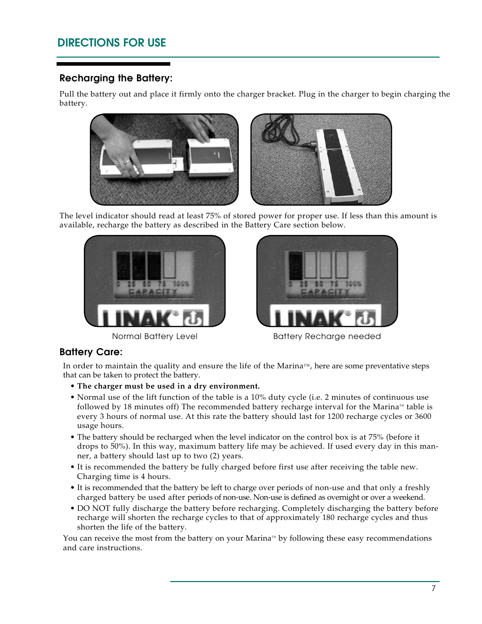 Directions for use | Oakworks Marina User Manual | Page 10 / 16
