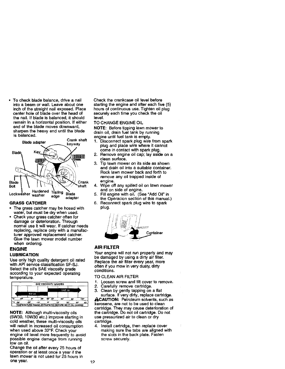 Engine, Air filter | Craftsman 917.388731 User Manual | Page 12 / 25