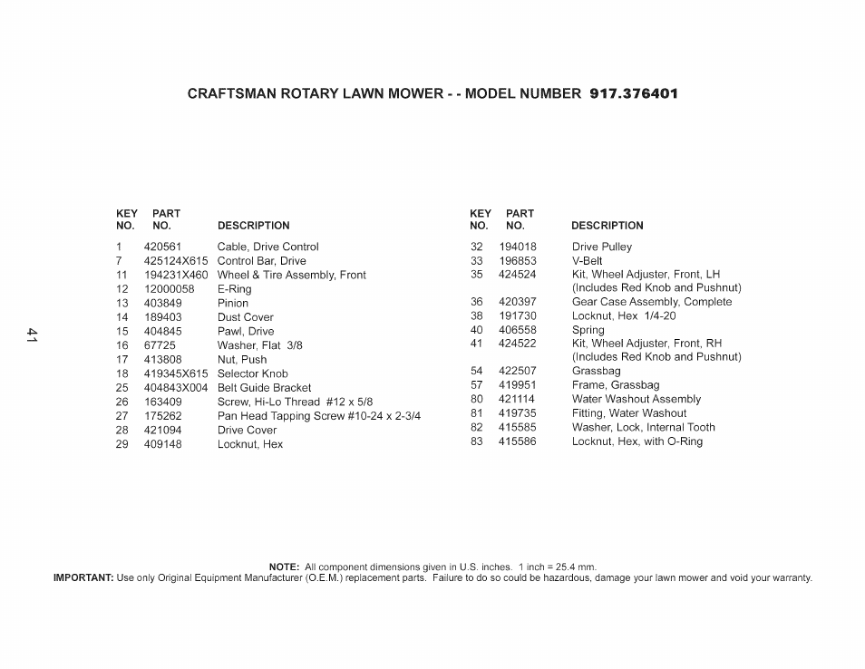 Craftsman 917.376401 User Manual | Page 41 / 48