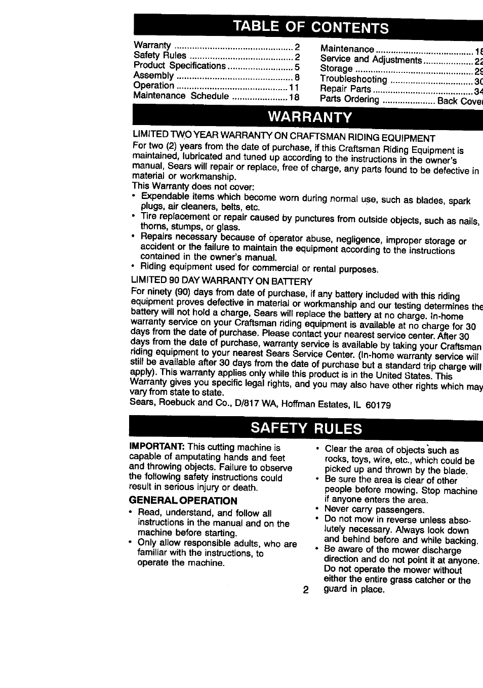 Craftsman 917.270860 User Manual | Page 2 / 60