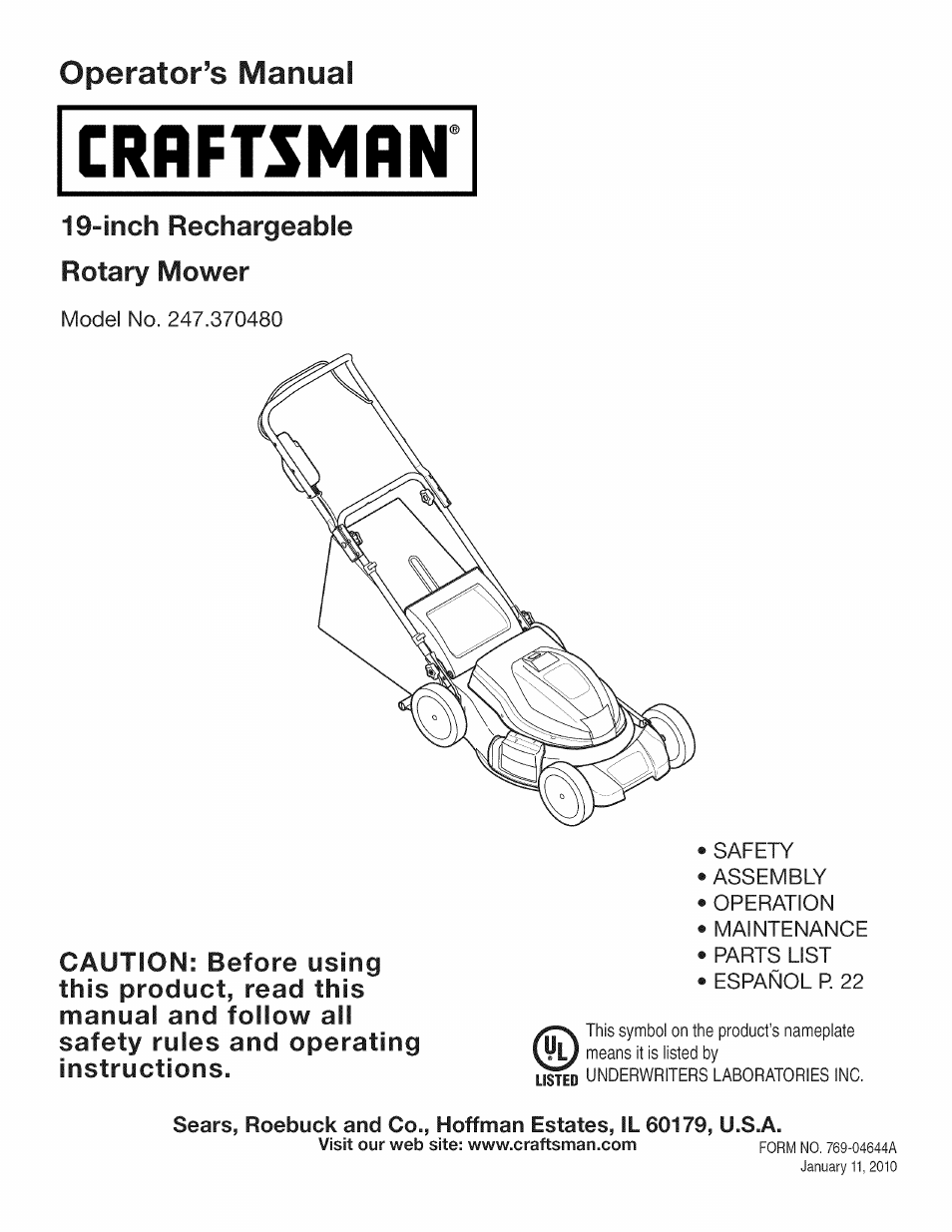 Craftsman 247.370480 User Manual | 40 pages