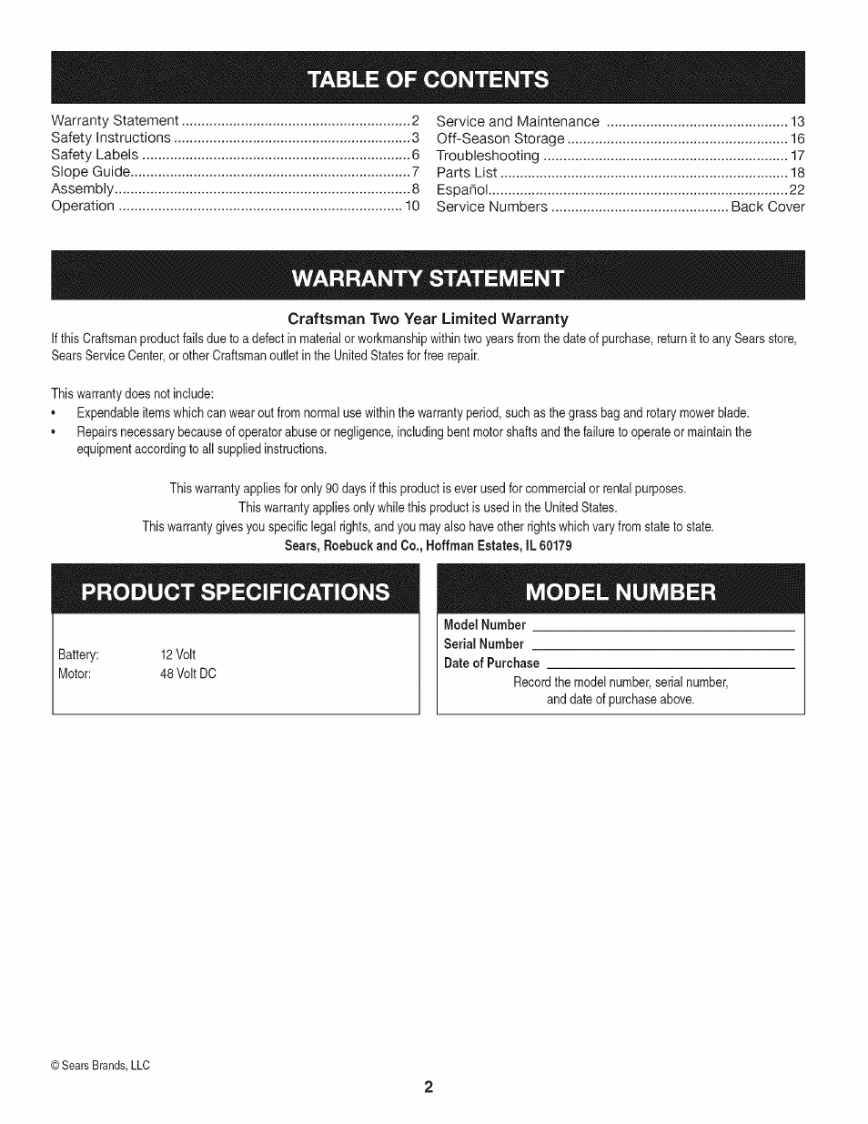 Craftsman 247.370480 User Manual | Page 2 / 40