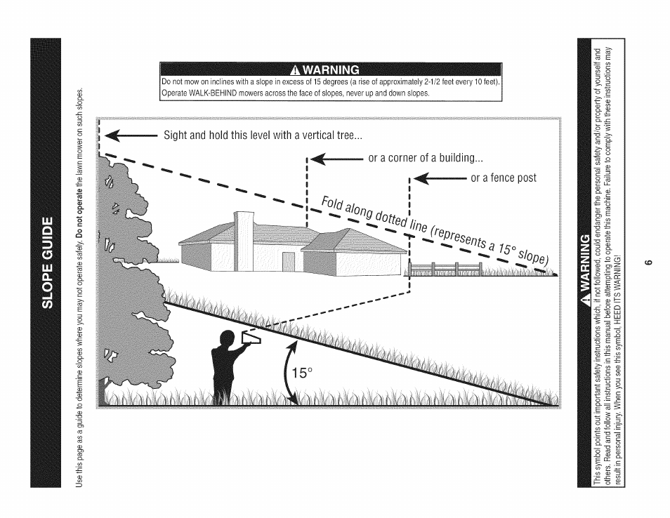 Slope guio, Awarning, Slope guide | Craftsman 247.370480 User Manual | Page 6 / 40