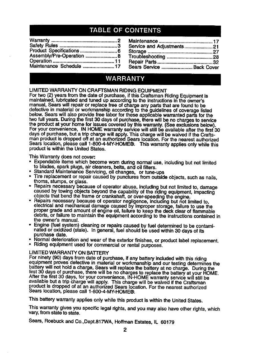 Craftsman 917.271910 User Manual | Page 2 / 56