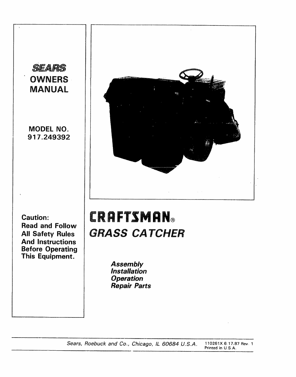 Craftsman 917.249392 User Manual | 20 pages