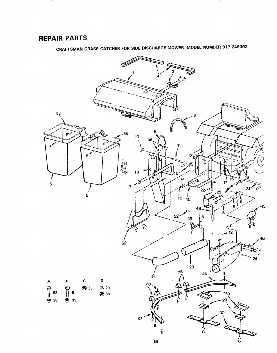 Repair parts | Craftsman 917.249392 User Manual | Page 18 / 20