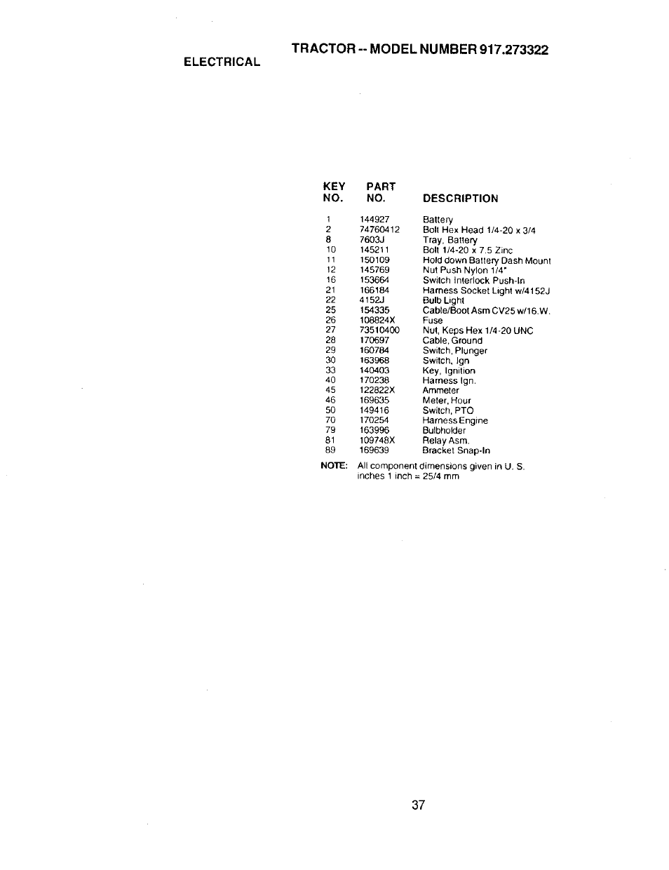 Electrical | Craftsman 917.273322 User Manual | Page 37 / 64