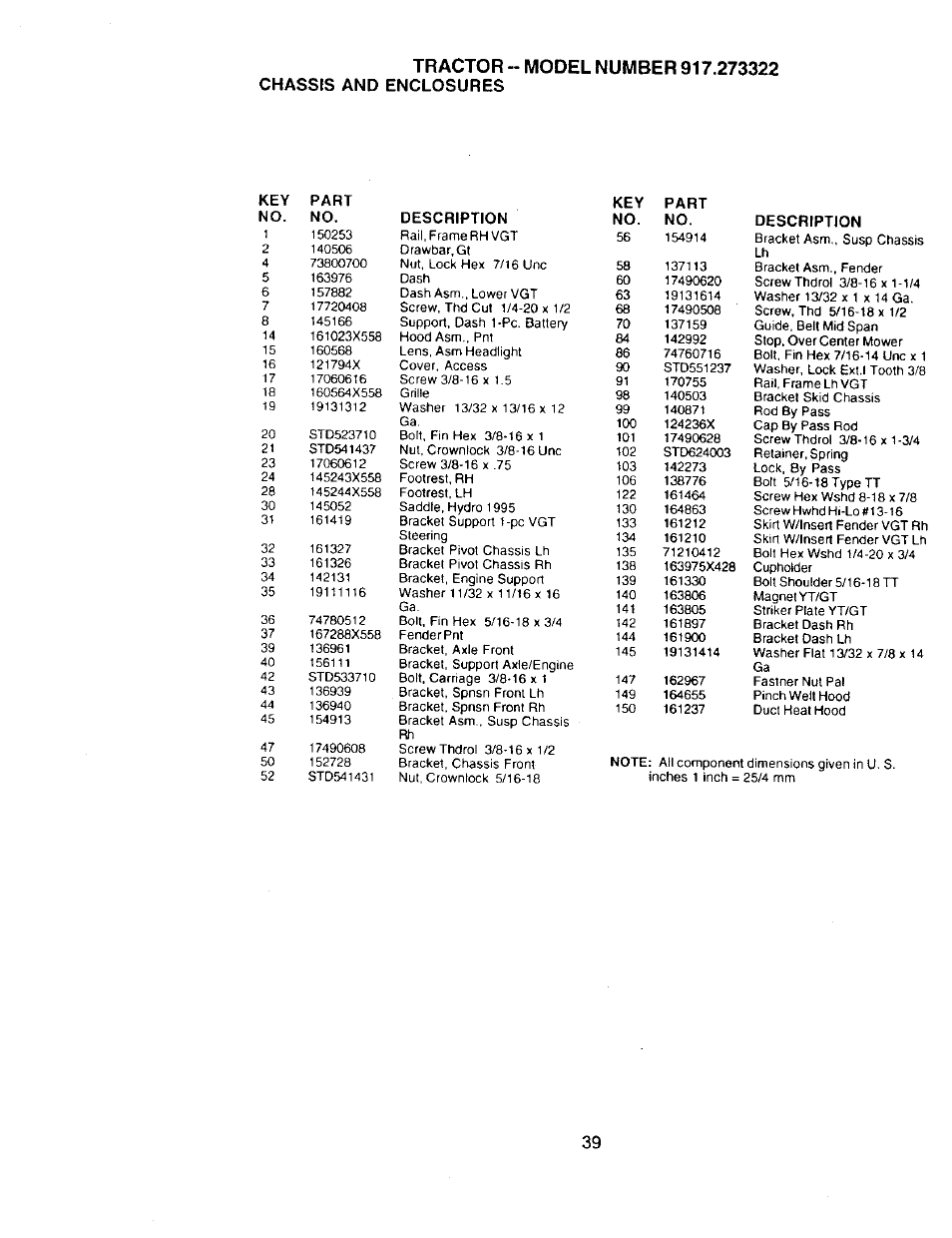 Chassis and enclosures | Craftsman 917.273322 User Manual | Page 39 / 64