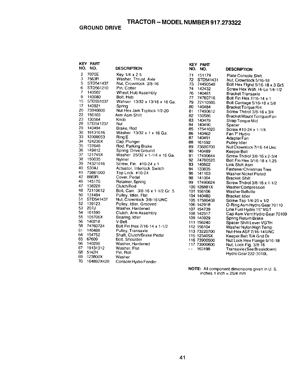 Ground drive | Craftsman 917.273322 User Manual | Page 41 / 64