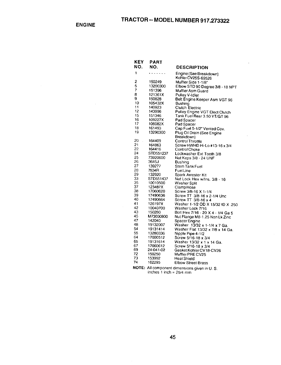 Engine | Craftsman 917.273322 User Manual | Page 45 / 64