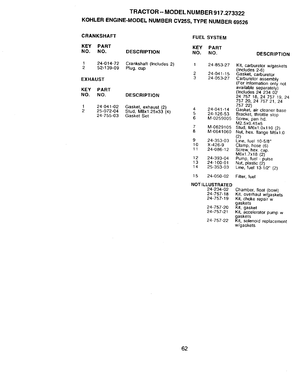 Craftsman 917.273322 User Manual | Page 62 / 64