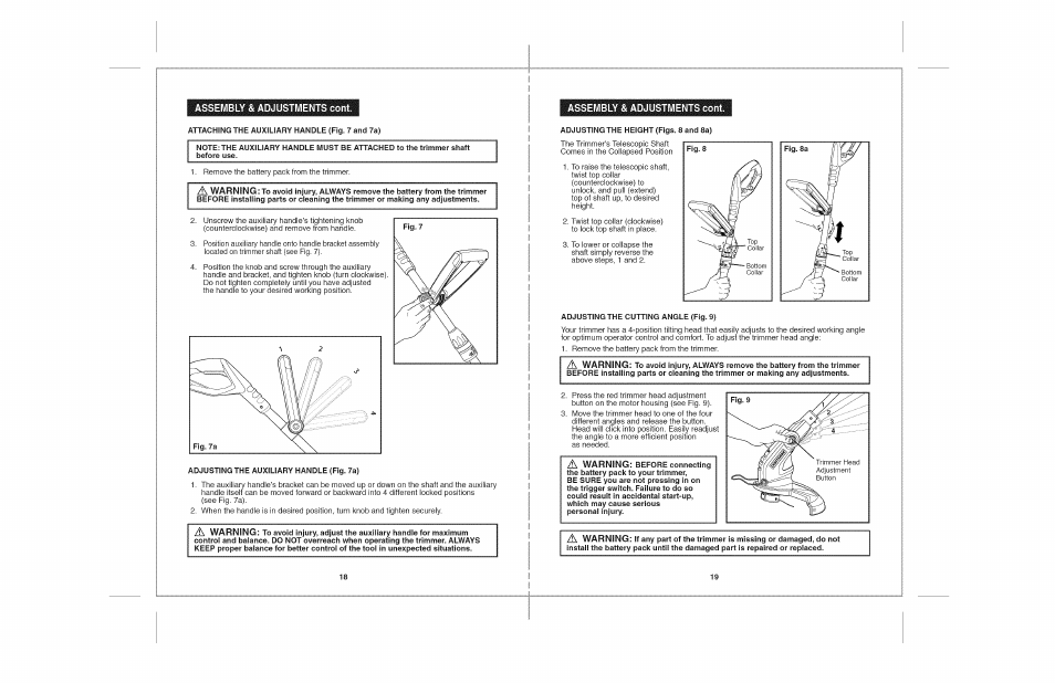 Assembly & adjustments coht, Assembly & adjustments cont | Craftsman 172.74815 User Manual | Page 10 / 17