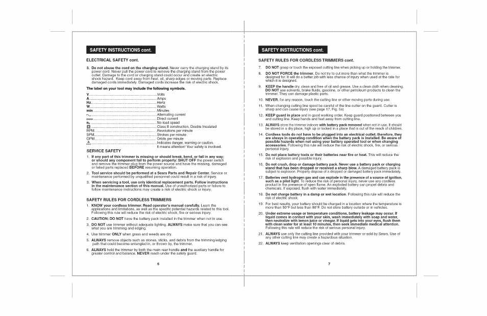 Safety instructions cont, Safety instructions cònt | Craftsman 172.74815 User Manual | Page 4 / 17