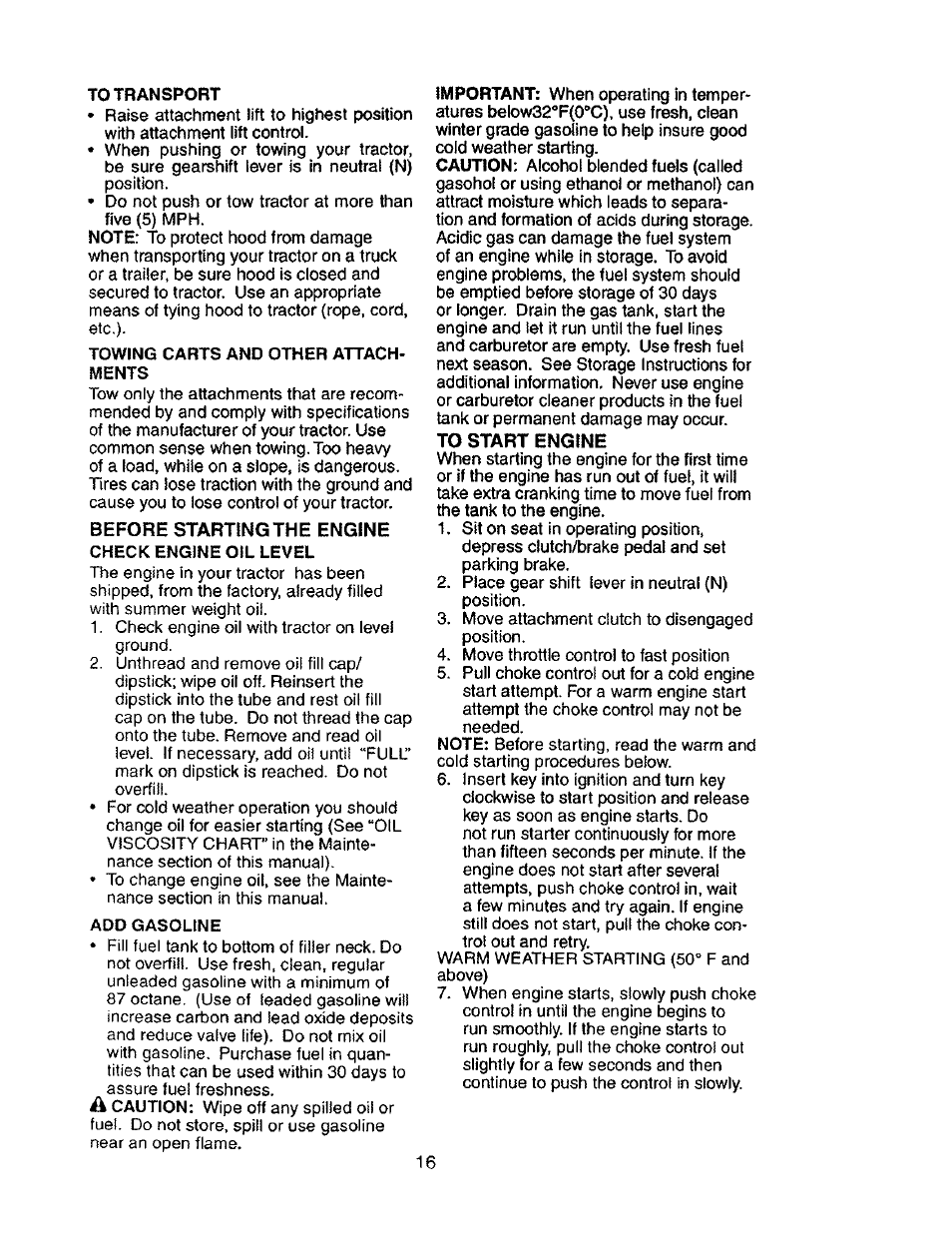 Towing carts and other attachments | Craftsman 917.276030 User Manual | Page 16 / 64