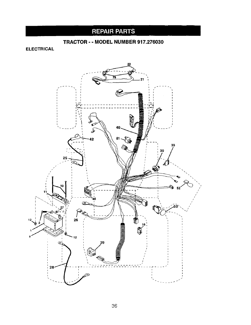 Repair parts | Craftsman 917.276030 User Manual | Page 36 / 64
