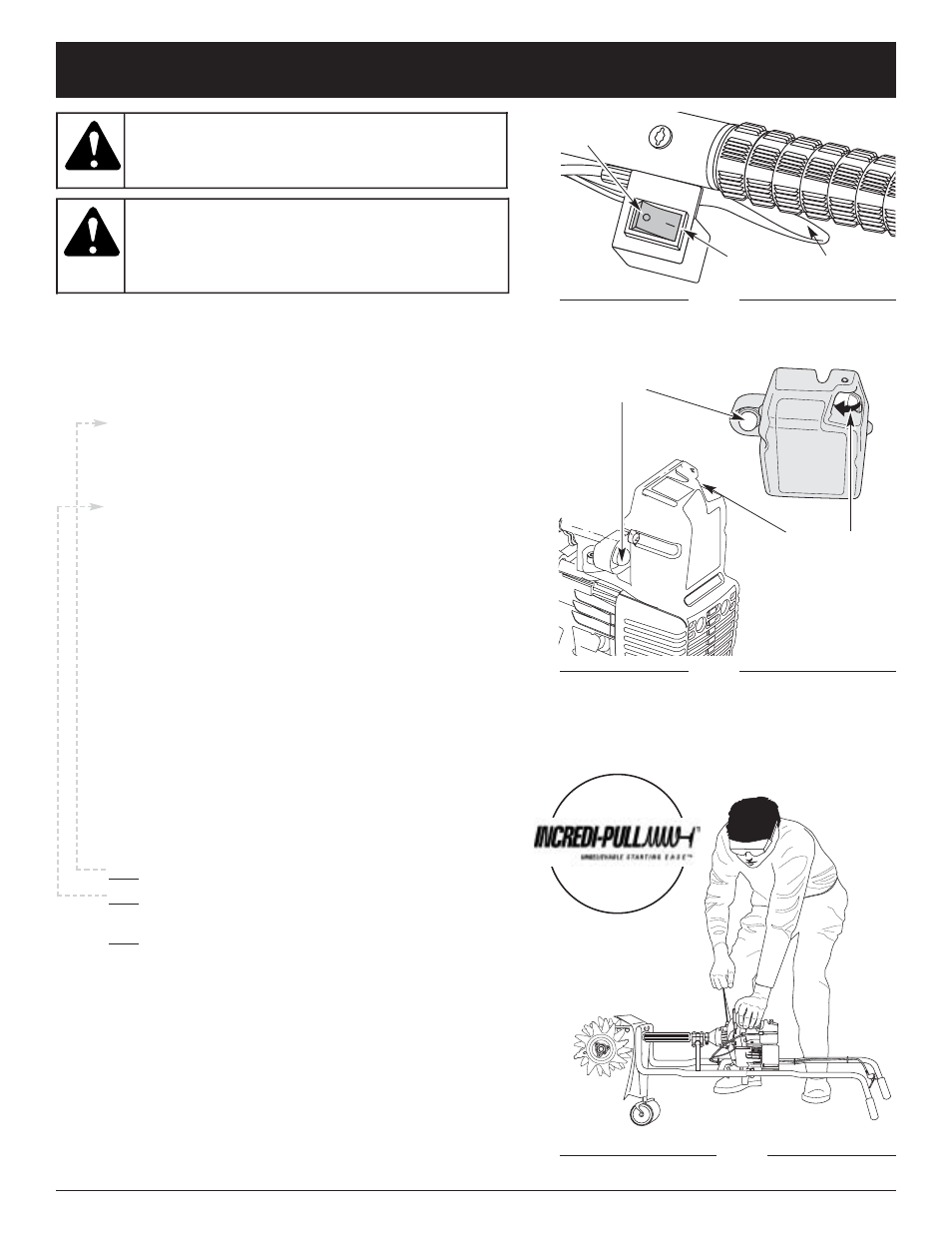 Warning, Starting/stopping instructions, Starting instructions stopping instructions | Starting position | Craftsman 316.292561 User Manual | Page 10 / 40