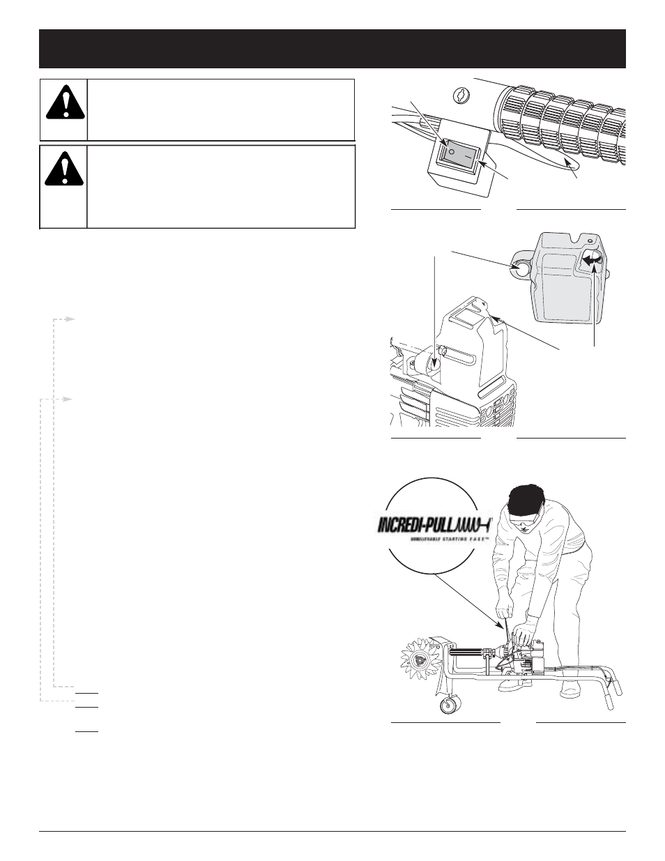 Advertencia, Instrucciones de arranque y apagado, Posición de arranque | Craftsman 316.292561 User Manual | Page 27 / 40
