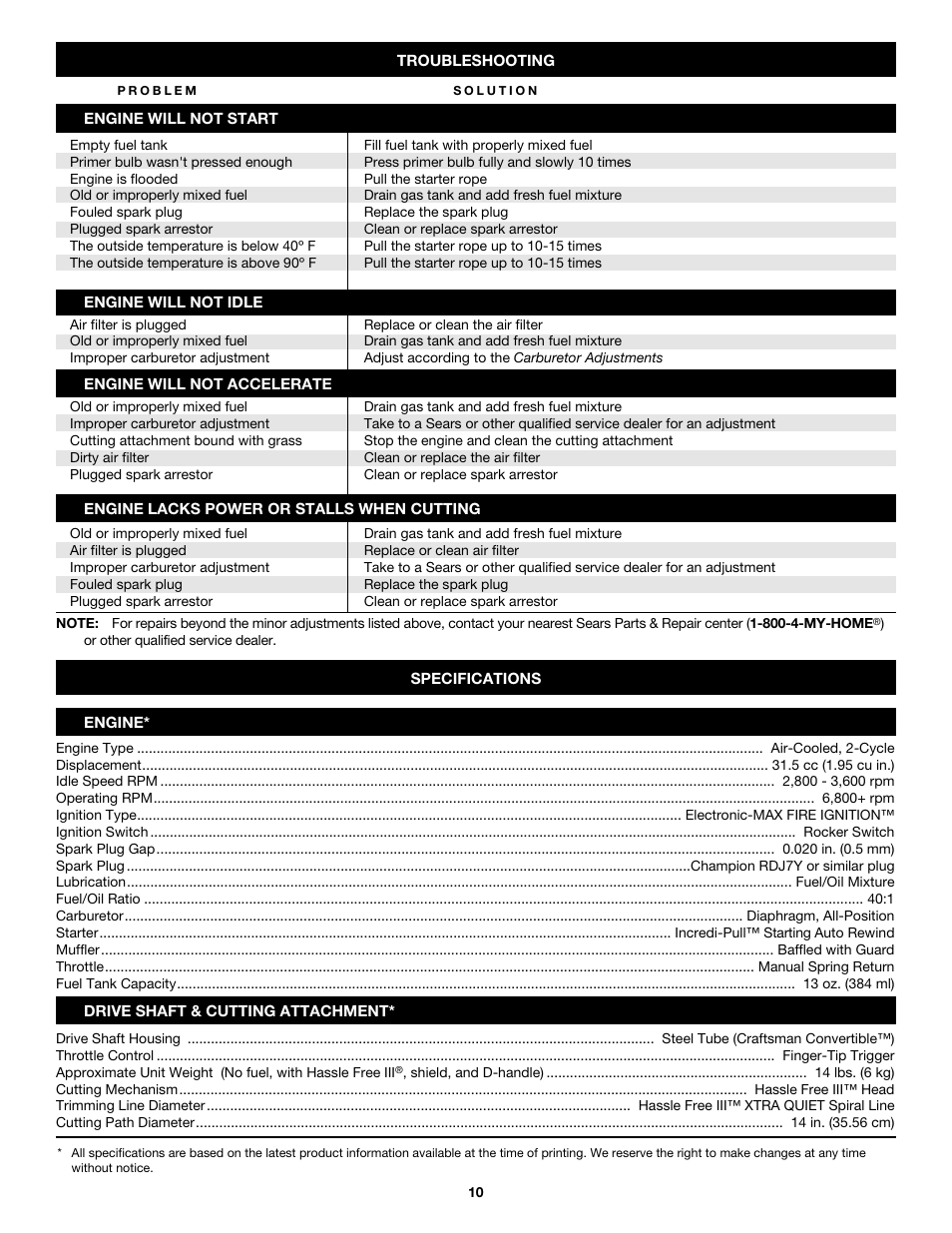 Craftsman 316.79189 User Manual | Page 10 / 28