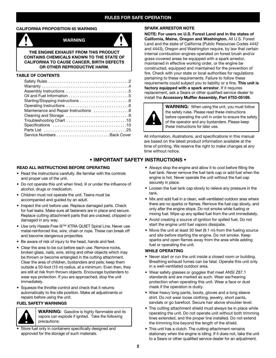 Craftsman 316.79189 User Manual | Page 2 / 28